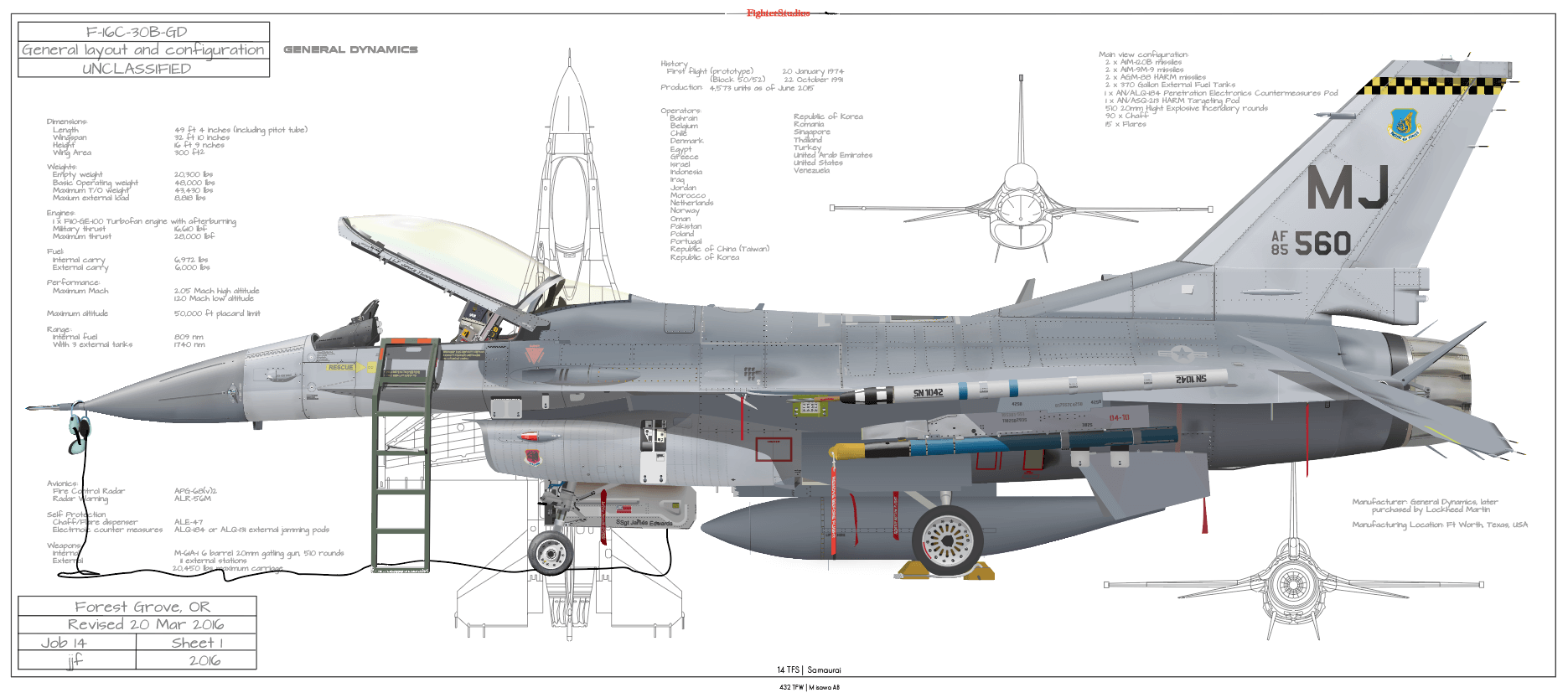 F-16C Fighting Falcon, 14 TFS 